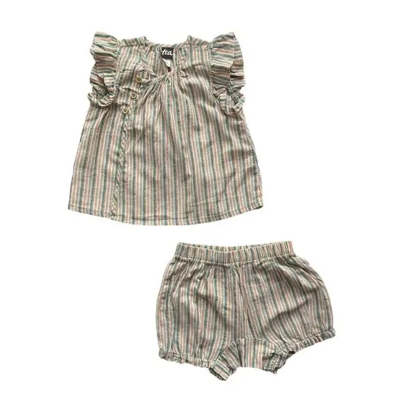 Tea Collection Greece Sparkle Stripe Wrap Set Size 4T - Picture 1 of 5